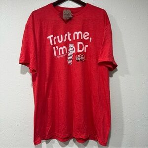 DR PEPPER Shirt Red Soda Pop Men’s XXL 2X Trust Me I’m A Doctor Tee Luv New NWT